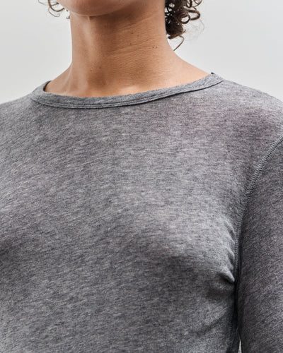 Mijeong Park Wool Tencel Crewneck Top, Heather Grey