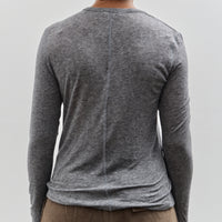 Mijeong Park Wool Tencel Crewneck Top, Heather Grey