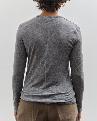 Mijeong Park Wool Tencel Crewneck Top, Heather Grey