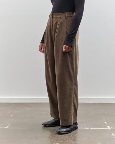 Mijeong Park Thin Cord Wide Leg Pants, Light Brown