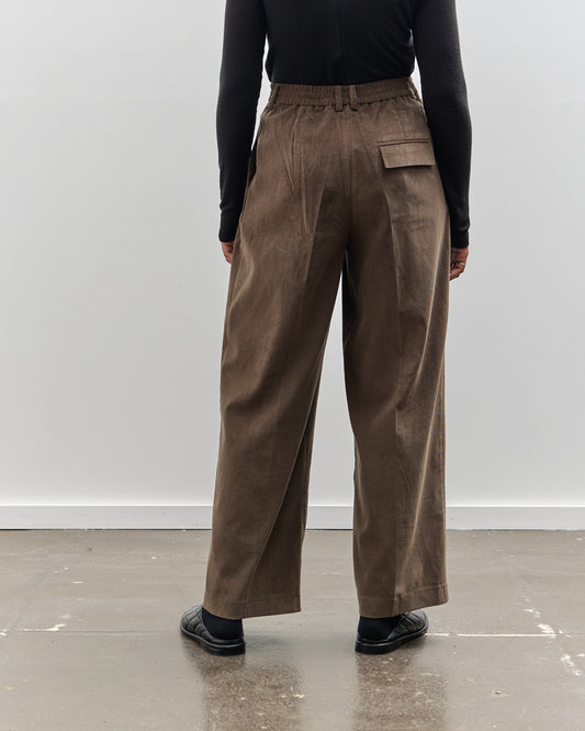 Mijeong Park Thin Cord Wide Leg Pants, Light Brown