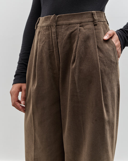 Mijeong Park Thin Cord Wide Leg Pants, Light Brown