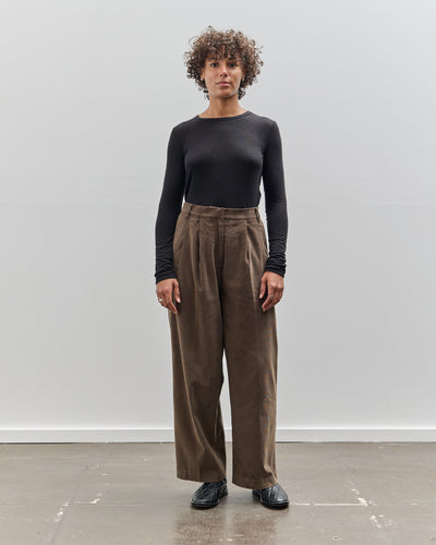 Mijeong Park Thin Cord Wide Leg Pants, Light Brown