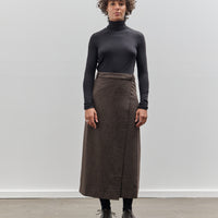 Mijeong Park Wool Blend Maxi Wrap Skirt, Brown