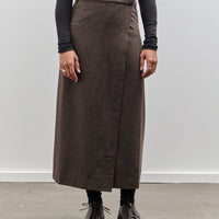 Mijeong Park Wool Blend Maxi Wrap Skirt, Brown