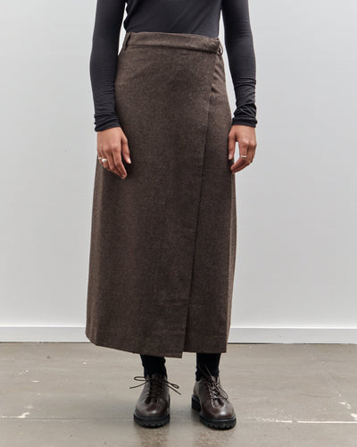 Mijeong Park Wool Blend Maxi Wrap Skirt, Brown