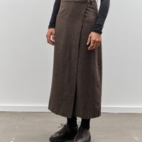 Mijeong Park Wool Blend Maxi Wrap Skirt, Brown