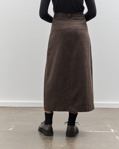 Mijeong Park Wool Blend Maxi Wrap Skirt, Brown