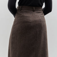 Mijeong Park Wool Blend Maxi Wrap Skirt, Brown