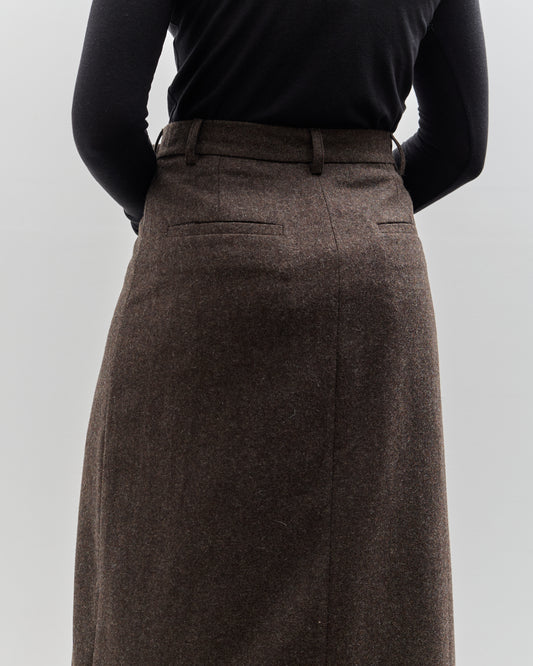 Mijeong Park Wool Blend Maxi Wrap Skirt, Brown