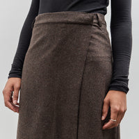 Mijeong Park Wool Blend Maxi Wrap Skirt, Brown