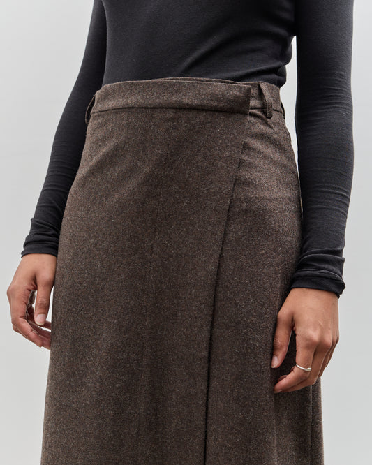 Mijeong Park Wool Blend Maxi Wrap Skirt, Brown