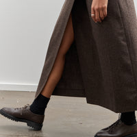 Mijeong Park Wool Blend Maxi Wrap Skirt, Brown