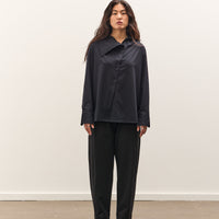 Mijeong Park Asymmetric Striped Shirt, Navy Stripe