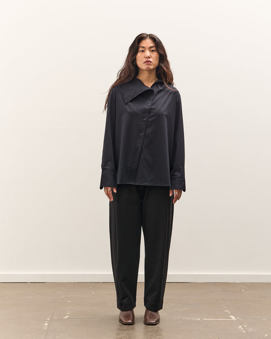 Mijeong Park Asymmetric Striped Shirt, Navy Stripe