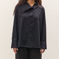 Mijeong Park Asymmetric Striped Shirt, Navy Stripe