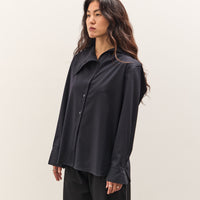 Mijeong Park Asymmetric Striped Shirt, Navy Stripe