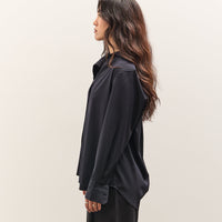 Mijeong Park Asymmetric Striped Shirt, Navy Stripe