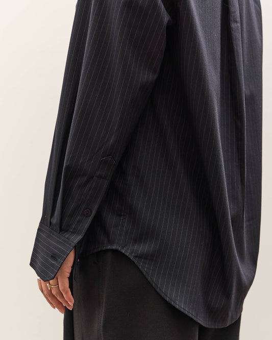 Mijeong Park Asymmetric Striped Shirt, Navy Stripe