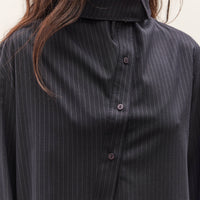 Mijeong Park Asymmetric Striped Shirt, Navy Stripe