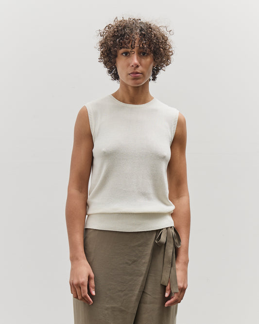 Mijeong Park Cotton Blend Sleeveless Knit Top, Ivory