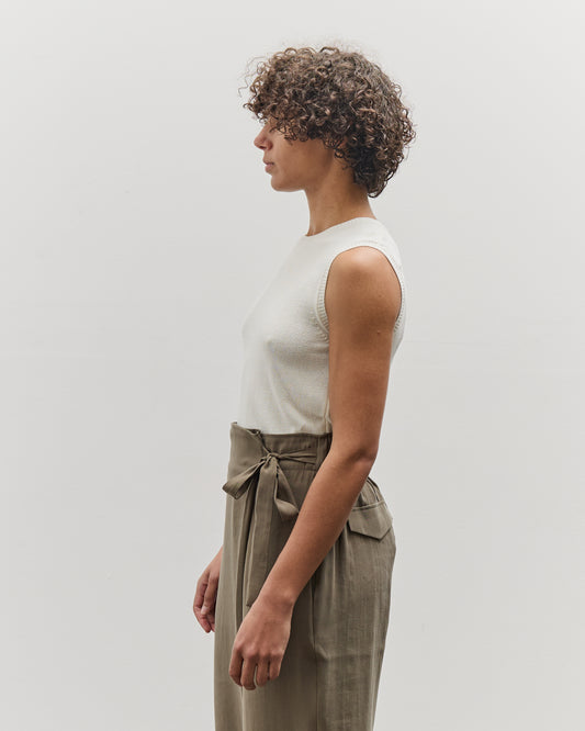 Mijeong Park Cotton Blend Sleeveless Knit Top, Ivory
