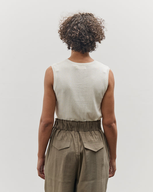 Mijeong Park Cotton Blend Sleeveless Knit Top, Ivory