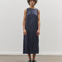 Mijeong Park Creased Satin Midi Dress, Navy