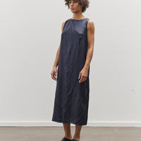 Mijeong Park Creased Satin Midi Dress, Navy