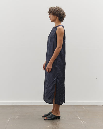Mijeong Park Creased Satin Midi Dress, Navy