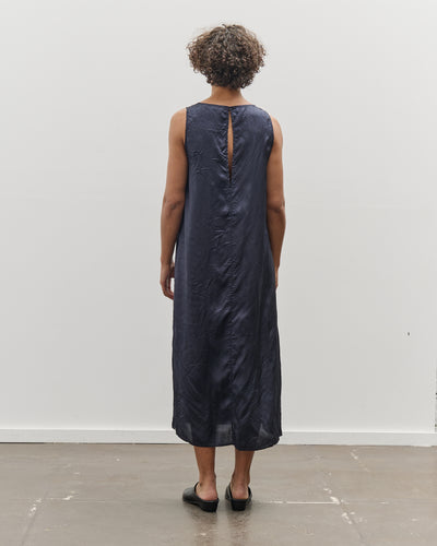Mijeong Park Creased Satin Midi Dress, Navy