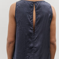 Mijeong Park Creased Satin Midi Dress, Navy