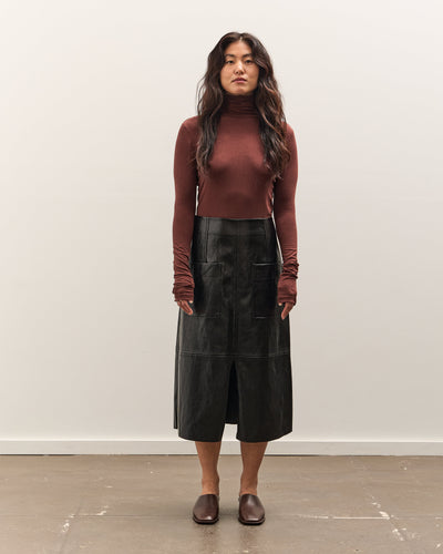 Mijeong Park Faux Leather Skirt, Black