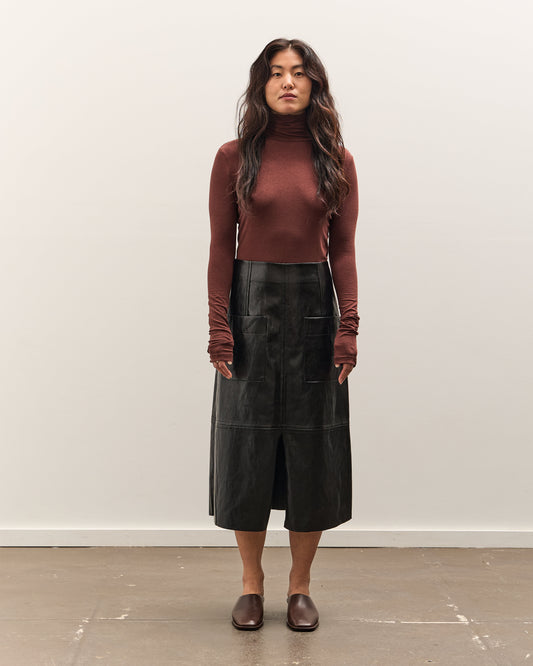 Mijeong Park Faux Leather Skirt, Black