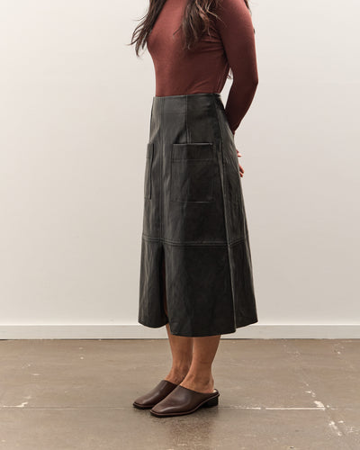 Mijeong Park Faux Leather Skirt, Black