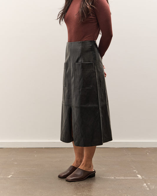 Mijeong Park Faux Leather Skirt, Black