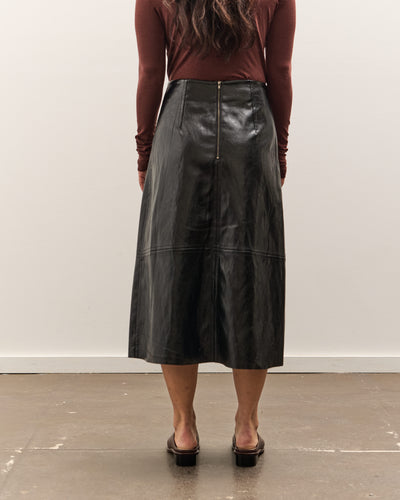 Mijeong Park Faux Leather Skirt, Black