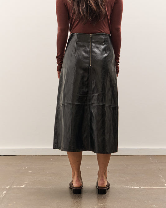 Mijeong Park Faux Leather Skirt, Black