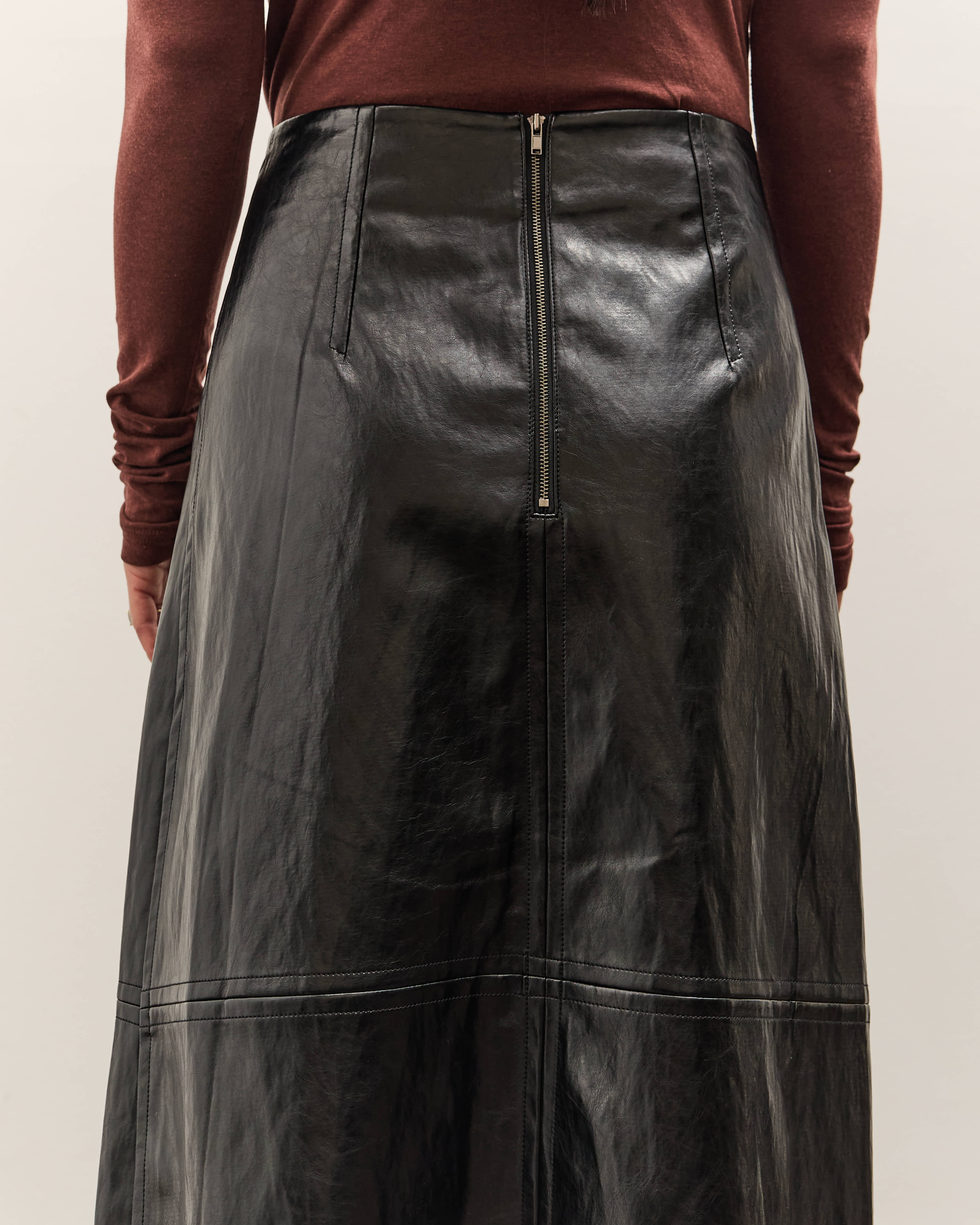 Mijeong Park Faux Leather Skirt, Black – Glasswing