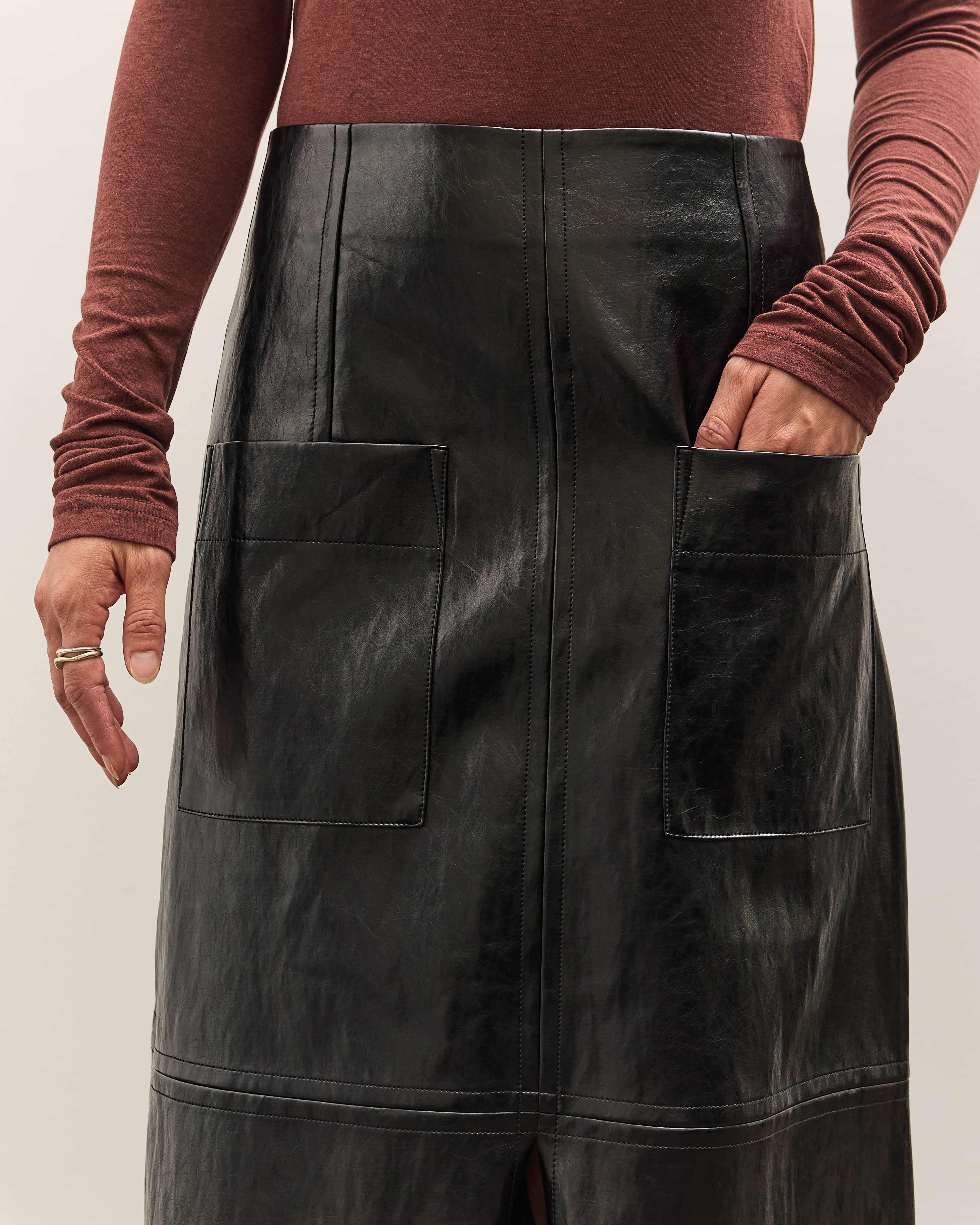 Mijeong Park Faux Leather Skirt, Black – Glasswing
