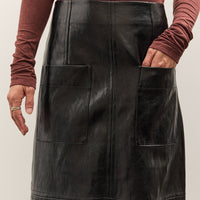 Mijeong Park Faux Leather Skirt, Black