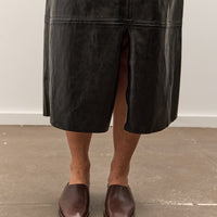Mijeong Park Faux Leather Skirt, Black