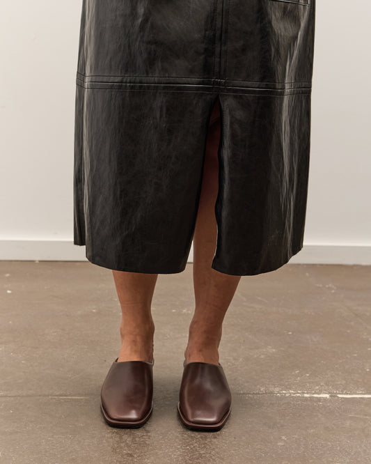 Mijeong Park Faux Leather Skirt, Black