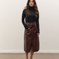 Mijeong Park Faux Leather Skirt, Burgundy