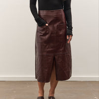 Mijeong Park Faux Leather Skirt, Burgundy