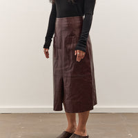 Mijeong Park Faux Leather Skirt, Burgundy