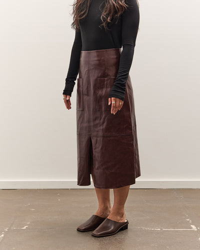 Mijeong Park Faux Leather Skirt, Burgundy