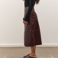 Mijeong Park Faux Leather Skirt, Burgundy