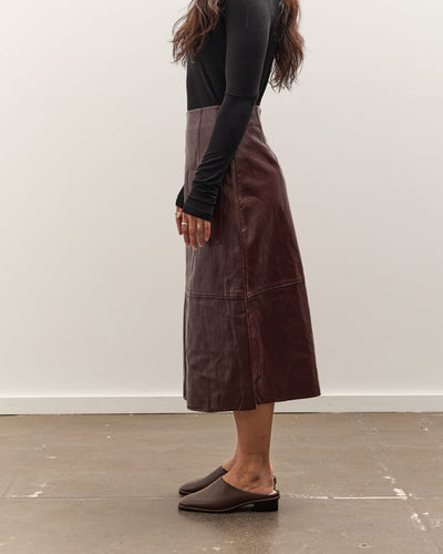 Mijeong Park Faux Leather Skirt, Burgundy