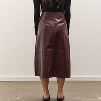 Mijeong Park Faux Leather Skirt, Burgundy